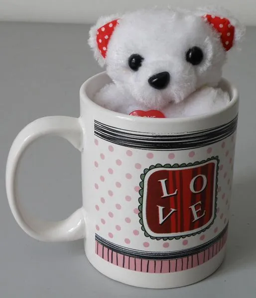 Plush bear in mug