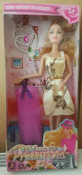 Plastic doll with accessories