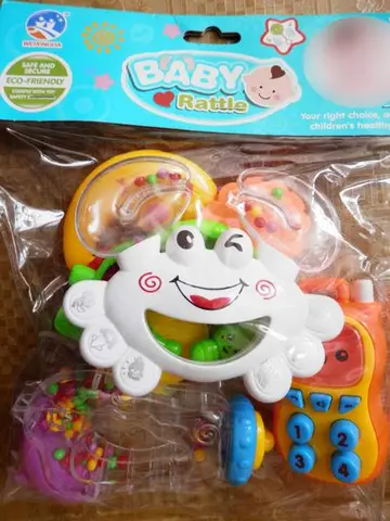 Set of plastic rattles