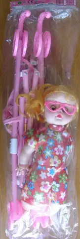 Toy pushchair with doll