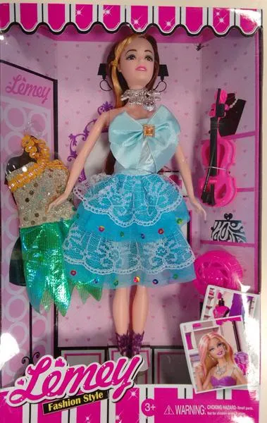 Plastic doll with accessories