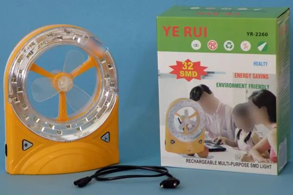 Portable fan with LEDs