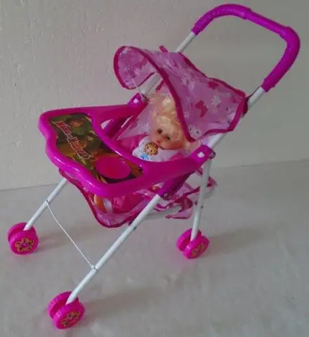 Toy pushchair with doll