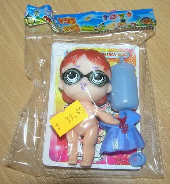 Plastic doll with accessories
