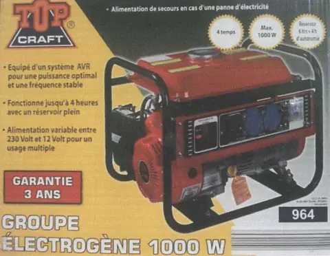 Электрогенератор «Groupe Electrogène à l'Ess