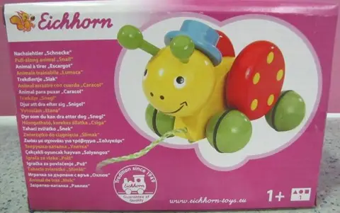 Игрушка-каталка на верёвочке «Snail» (Улитка)