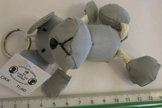 Reflective soft toy with key ring