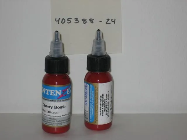 Tattoo ink: 1. Intenze Cherry Bomb 2. Inten