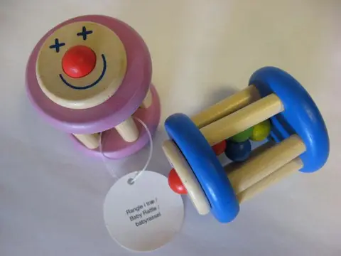 Wooden baby rattle